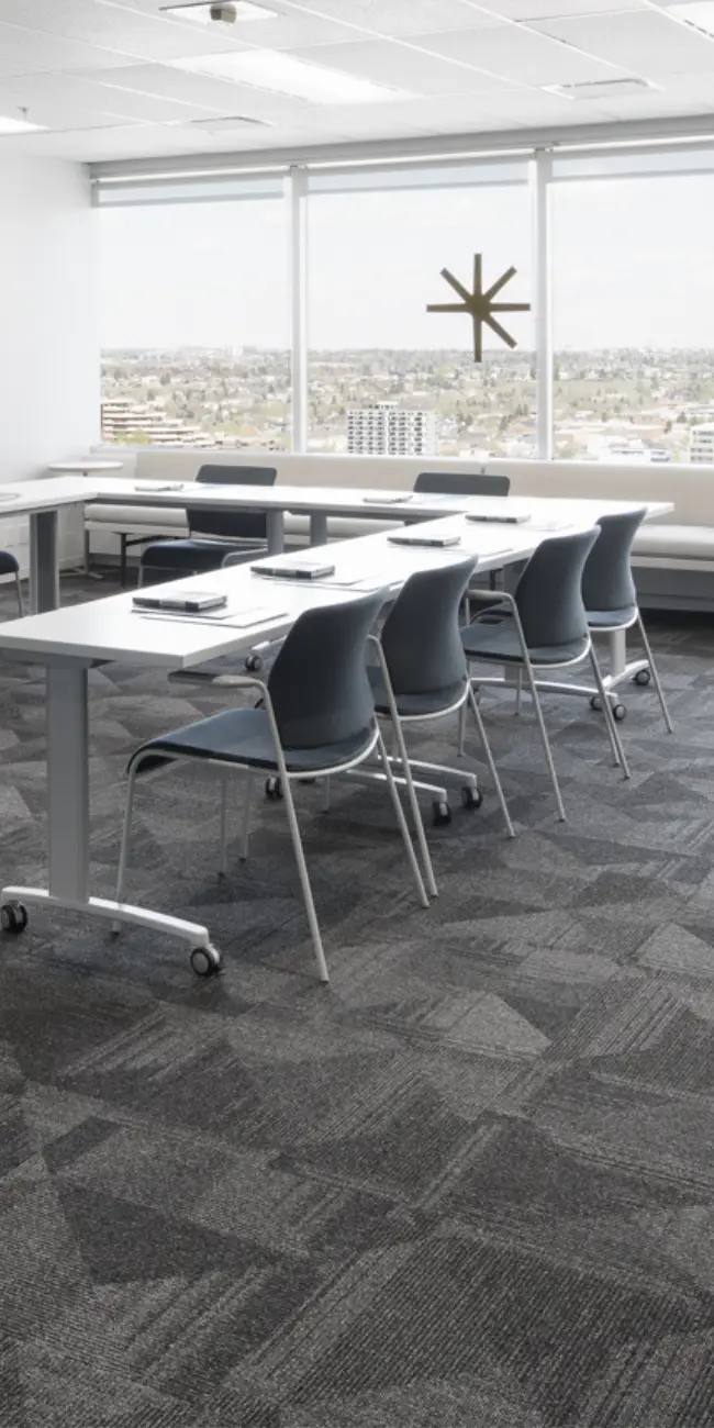 A Bright Wire Leadership learning room in downtown Calgary, set up for leadership development programs and team development sessions.